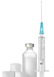 Insulin sugar and syringe